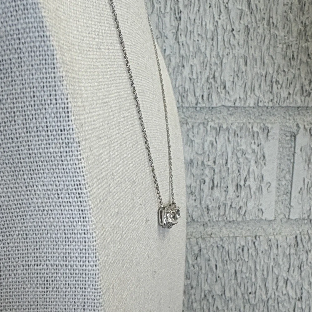 Cushion Cut 2.50 ct Genuine White Sapphire Station Necklace Sterling Silver 18